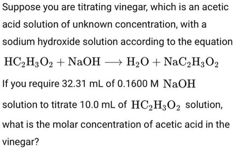 acetic acid plus sodium hydroxide|11: Titration of Vinegar (Experiment) .